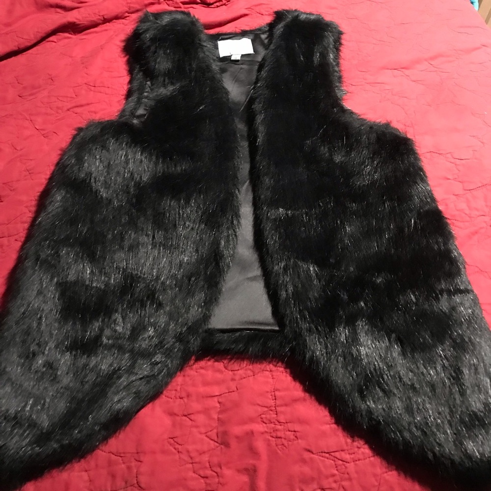 Black fur vest
